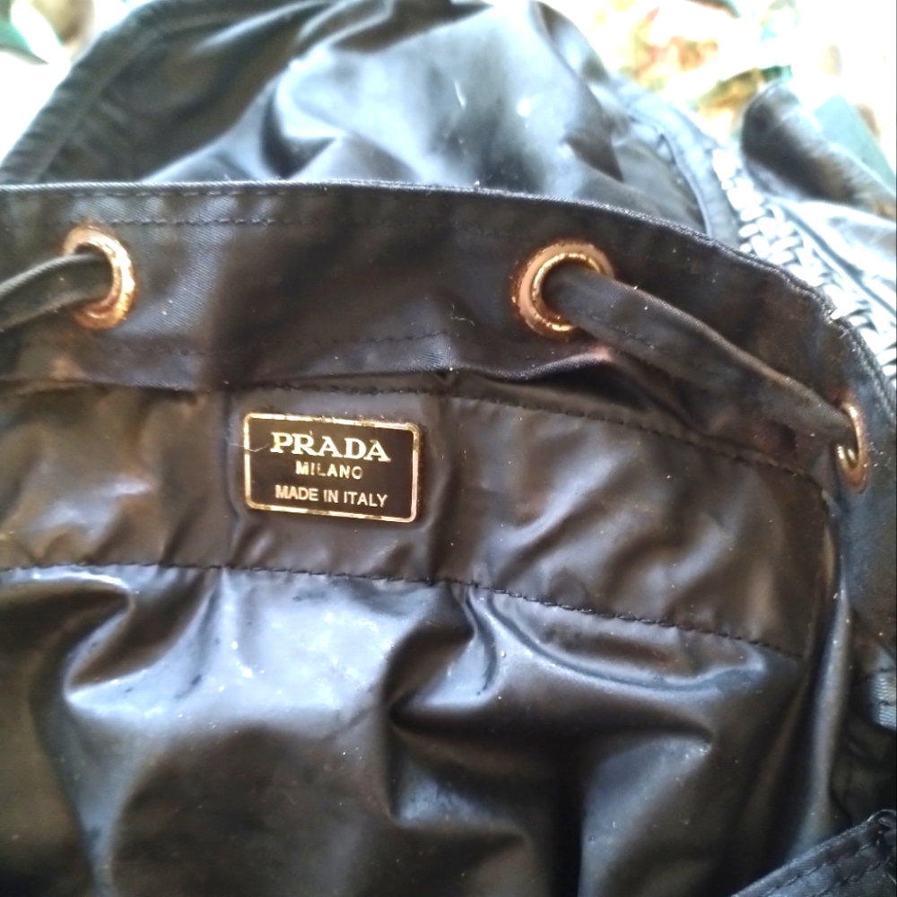 Leather backpack made by prada
